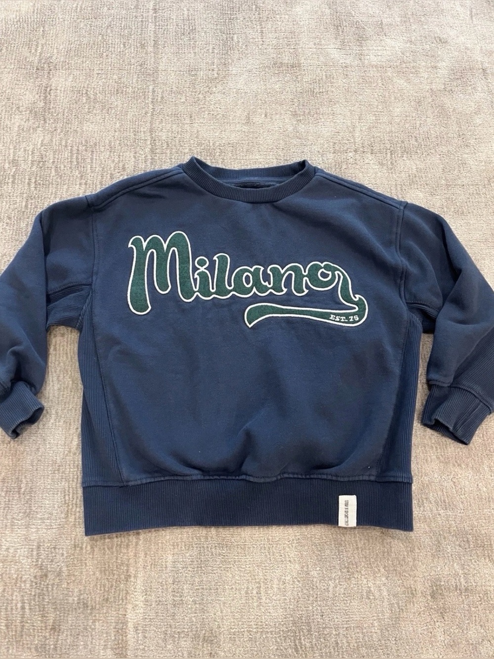 Zara Kids Blue Embroidered Sweater Size Boy 6-7